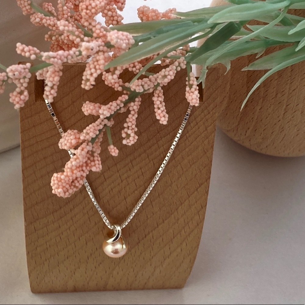 Pink Freshwater Pearl Necklace 18" 925 Silver - Picture 7 of 14